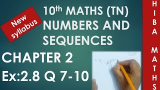 10th maths chapter 2 exercise 28 question 710 TN Samacheer TN New Syllabus [upl. by Etnud]