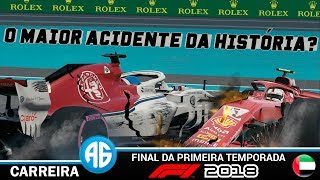 F1 2018 21 GP DE ABU DHABI  MUITOS ACIDENTES NA GRANDE FINAL DE TEMPORADA PortuguêsBR 1080 60 [upl. by Kenlee276]