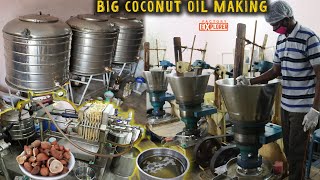 HOW Pure Coconut Oil is made from GIANT Filters English Subtitles  Factory Explorer [upl. by Mairim711]