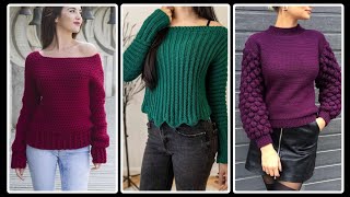 Most stylish and trendy Crochet Pullover Sweaters design  Crochet cowl neck poncho for ladies [upl. by Juta259]