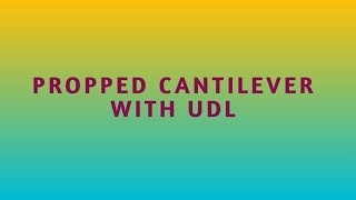 propped cantilever  Lecture 3 [upl. by Amuh]