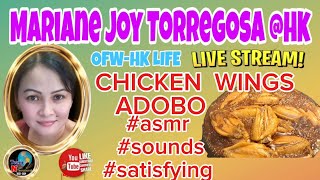 LIVE COOKING CHICKEN WINGS  ADOBO SATISFYING ASMR SOUNDS [upl. by Pheni]