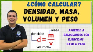 COMO CALCULAR LA DENSIDAD MASA VOLUMEN Y PESO [upl. by Hasen]