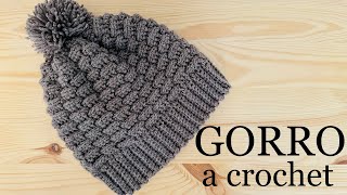 GORRO A CROCHET  Como tejer este gorro de lana a crochet fácil paso a paso  Tutorial [upl. by Naresh]