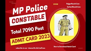 MP Police Admit Card 2023  7090 Post  Kaise Download Kare  How to Download Admit Card [upl. by Sesylu]