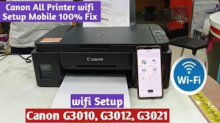 How to setup mobile wifi on canon G3010 printer  Canon G3010 wifi setup [upl. by Elitnahc]