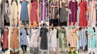 Sabse Unique and Attractive Stripe Printed Kurti Design Ideas for Girls 2024 [upl. by Mossman]