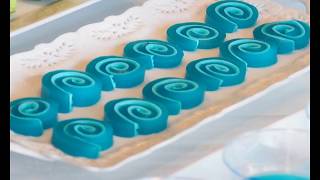 Fancy easy party table treat kids recipe  Jello marshmallow Pinwheel recipe [upl. by Luhar756]