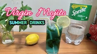 Virgin Mojito recipeocean blue nonalcohol Mojitosummer drinksashlenelor [upl. by Gnilrits746]