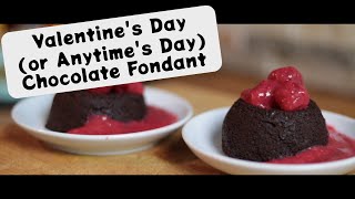 Valentines Day or Anytimes Day Chocolate Fondant Lava Cake Recipe  with Raspberry Sauce [upl. by Henderson844]