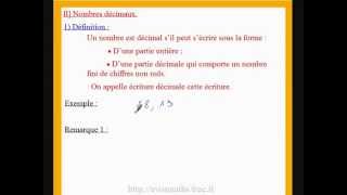 6eme cours de maths et exos sur les nombres decimaux  définition et zéros inutiles [upl. by Elisa362]