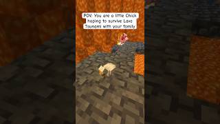 Little Chick hoping to survive Lava Tsunami in Minecraft minecraft [upl. by Anh]