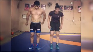 Geeta Phogat and Pawan Kumar Saroha workout challenge together [upl. by Nabois200]