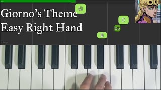 Giornos Theme  Easy Piano Right Hand [upl. by Flyn605]