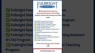 Fully funded Fulbright scholarships for international citizens fullyfunded [upl. by Waddell687]