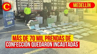 Incautaron más de 70 mil unidades de confección de contrabando en la vía MedellínBogotá [upl. by Husha]