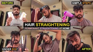 Permanent Hair Straightening for Mens  Complete Guide for Hair Straightening  Smoothening at Home [upl. by Lleuqar]