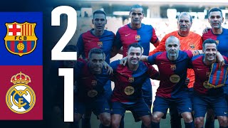 HIGHLIGHTS  BARÇA LEGENDS 2 vs 1 REAL MADRID LEGENDS  XAVI amp INIESTA BACK in BLAUGRANA 🔵🔴 [upl. by Namdor122]