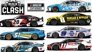 2024 PAINT SCHEME PREVIEW FOR THE NASCAR CUP SERIES BUSCH LIGHT CLASH AT THE COLISEUM [upl. by Manno726]