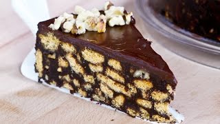 NoBake Chocolate Biscuit Cake Recipe [upl. by Eycats]