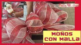 COMO SE HACEN MOÑOS EN MALLA PARA NAVIDAD 2024 🎄🎄🎄 How to Make Moños in Malla for Christmas 2022 [upl. by Cailly551]