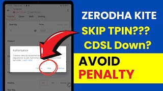 Sell Shares in Zerodha Without CDSL TPIN Skip TPIN in Zerodha  Important Rules Hindi [upl. by O'Connell854]