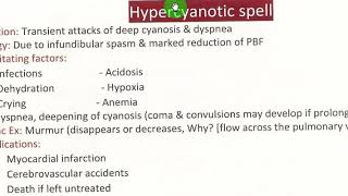 Hypercyanotic spells نوبات الزرقان الشديد [upl. by Eeldivad]