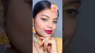 1 minute ￼ Haldi eye makeup look✨🌻youtubeshorts haldi eyemakeup shadi shorts [upl. by Bywaters]