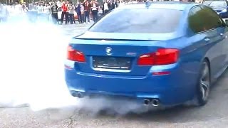 BMW M5 F10 Drift Powerslide with Smoke  V8 Exhaust Sound Action [upl. by Neenad]