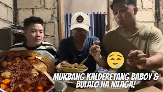 MUKBANG KALDERETANG BABOY vs BULALONG BABOY GRABI LAPTRIP TO🤣jamesleonciojhopadamgago5205 [upl. by Kari]