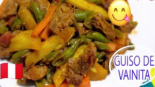 Guiso de Vainitas con carne 😋Receta de Comida Saludable y Delíciosa bean stew receta peruana [upl. by Darrin826]