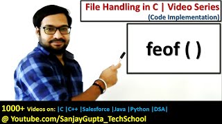 How to use of feof  to check location of file pointer in file handling in c programming [upl. by Eimac494]