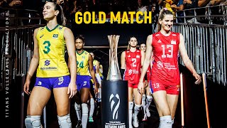 Unbelievable Volleyball Actions  Brazil vs Serbia GOLD Match World Championship 2022 [upl. by Newbill]