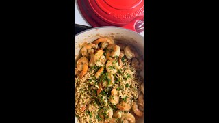 OnePot Brown Butter Soy and Scallion Shrimp Noodles [upl. by Nylave]