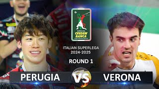 Perugia vs Verona  Italian Volleyball SuperLega 20242025 [upl. by Yssirc621]