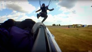 Parachute Into Car Challenge  Top Gear [upl. by Eetnwahs]