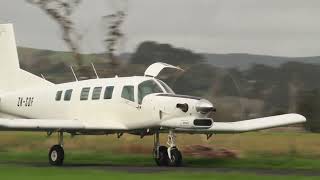 Pacific Aerospace 750 XSTOL startup takeoff and landing at Parakai [upl. by Donny526]