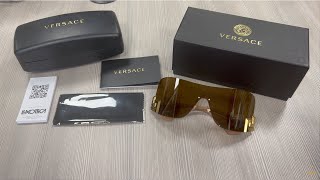 Versace Sunglasses Womens 2240 100263 Bronze 40140140 [upl. by Aciram495]