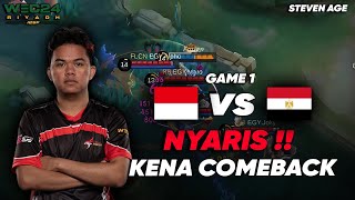 INDONESIA vs EGYPT GAME 1 Nyaris Tercomeback Ada Apa Dengan TIM MLBBMEN INDONESIA IESF WEC24 [upl. by Anaeco]