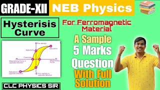 Hysterisis Property of Ferromagnetic Material  A Sample 5 Marks Question With Solution  By CLC Sir [upl. by Magel]