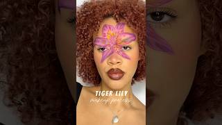 Tiger Lily🐅 creativemakeup process makeupprocess flowers tigerlily glittermakeup [upl. by Spanos]