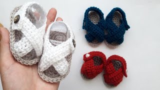 Zapatos para bebe a crochet 👶👞 [upl. by Silrac]