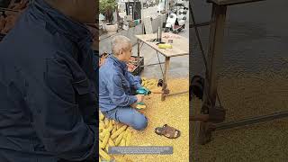 That Tubular Device Welded on the Iron Table Leg Means a Lot to Corn Shelling Work [upl. by Tracee361]