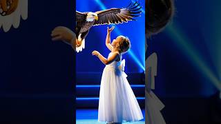 Babygirl and falcon creating breathtaking act on AGT americagottelent magic agt agtreaction [upl. by Rofotsirk590]