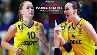 Russian Volleyball Tandem Arina Fedorovtseva amp Anna Lazareva  Unbelievable Spikes  WCWC 2021 [upl. by Fanni]