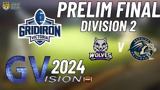 Gridiron Victoria DIV 2 Preliminary Final  Melton Wolves V Bendigo Dragons gridironvictoria nfl [upl. by Zoubek]