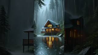 🌧️ Thunderstorm Lullaby Cozy Cabin Heavy Rain amp Birdsong  Sleep amp Relax 😴🌿 [upl. by Gavan]