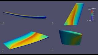 ONERA M6 Wing Flutter Simulation Mach 086 306 Degrees Angle of Attack [upl. by Acirred]