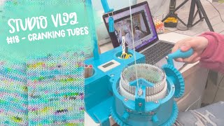 Studio Vlog 18  Cranking Socks on my Circular Sock Machine Pack Orders and Sock Knitting 🧦 [upl. by Chryste]