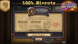 100 Winrate In The PreRelease Tavern Brawl With A Cheap Deck Hearthstone Standard [upl. by Eiboh]